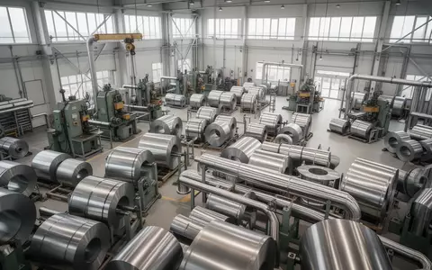 Moderne industrielle Fertigungshalle mit glänzenden Edelstahlrollen und Rohren in einer sauberen Arbeitsumgebung. - Foto: über boerse-global.de