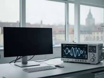 Ein minimalistisches, modernes medizinisches Forschungslabor mit einem dunklen Monitor und einer Analyse-Hardware. - Foto: über boerse-global.de
