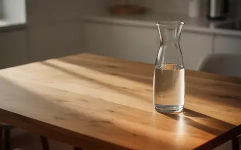 Ein leerer Holztisch in einer minimalistischen Küche bei natürlichem Lichteinfall. - Foto: über boerse-global.de