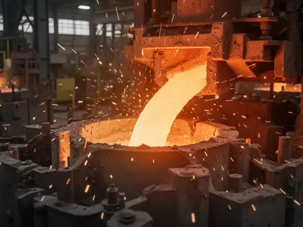 Glühender Spezialstahl in einer modernen Industrieanlage während der Produktion. - Foto: über boerse-global.de