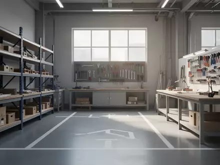 Ein aufgeräumter, industrieller Arbeitsplatz mit klarer Struktur, leeren Arbeitsflächen und einer systematischen Ordnung. - Foto: über boerse-global.de
