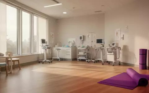 Ein heller, moderner Therapieraum mit Holzboden und weichem Tageslicht in einer pädiatrischen Einrichtung. - Foto: über boerse-global.de