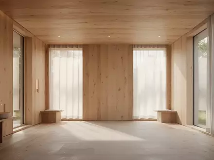 Ein minimalistischer, lichtdurchfluteter Raum mit Holzelementen, der eine ruhige und präventive Gesundheitsatmosphäre vermittelt. - Foto: über boerse-global.de