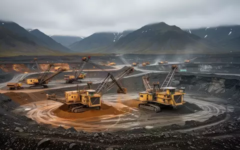 Moderne Goldmine in einer bergigen Landschaft mit schwerem Gerät bei bewölktem Himmel. - Foto: über boerse-global.de