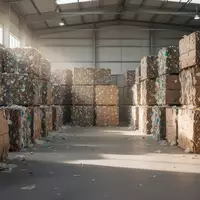 Sauber gestapelte Ballen aus recycelbarem Verpackungsmaterial in einer modernen Industrieanlage. - Foto: über boerse-global.de