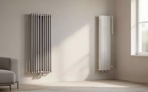 Ein heller, minimalistischer Wohnraum mit einem modernen Heizkörper an einer schlichten Wand. - Foto: über boerse-global.de