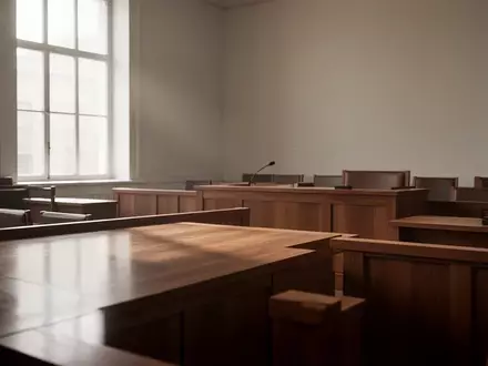Ein heller, leerer Gerichtssaal mit einfallendem Tageslicht und minimalistischer Einrichtung. - Foto: über boerse-global.de