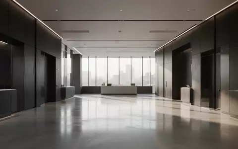 Ein minimalistischer Bank-Innenraum mit polierten Betonböden und neutralen architektonischen Linien bei Tageslicht. - Foto: über boerse-global.de