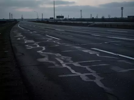 Eine leere, asphaltierte Landstraße in der Dämmerung mit verblassten Fahrbahnmarkierungen und ohne sichtbare Fahrzeuge. - Foto: über boerse-global.de