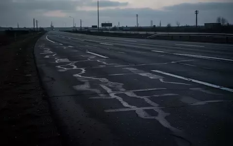 Eine leere, asphaltierte Landstraße in der Dämmerung mit verblassten Fahrbahnmarkierungen und ohne sichtbare Fahrzeuge. - Foto: über boerse-global.de
