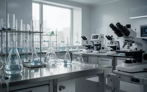 Ein steriles, modernes medizinisches Forschungslabor mit hochwertigen Laborgeräten und mikroskopischen Untersuchungsplätzen. - Foto: über boerse-global.de