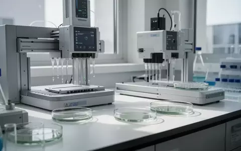 Ein modernes, steriles Labor mit automatisierter Ausrüstung und Petrischalen auf einer sauberen Arbeitsfläche. - Foto: über boerse-global.de