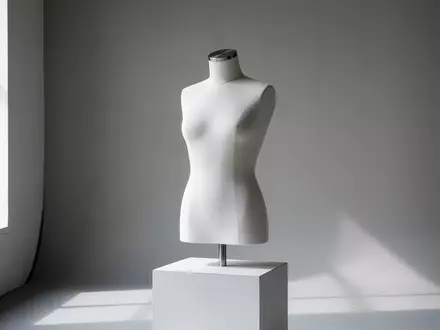 Eine minimalistische Schneiderpuppe in einem hellen, professionellen Fotostudio ohne weitere Objekte. - Foto: über boerse-global.de