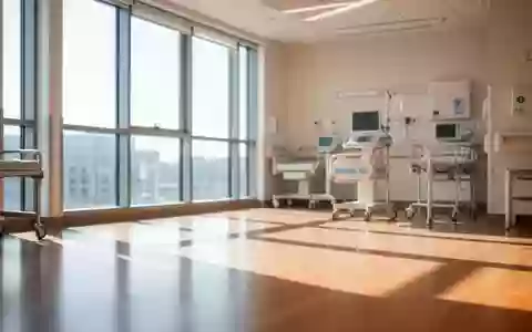 Ein heller, moderner Rehabilitationsraum in einer Klinik mit einfallendem Tageslicht und leerem Boden. - Foto: über boerse-global.de