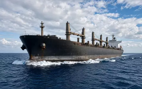 Ein großes Massengutfrachter-Schiff auf offener See bei Tageslicht. - Foto: über boerse-global.de