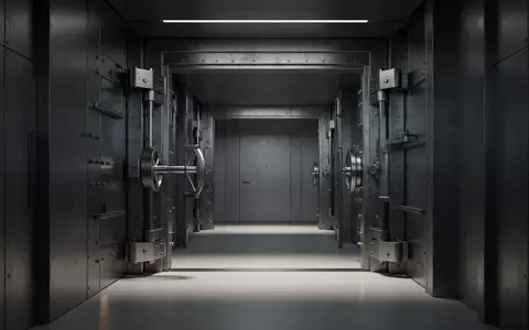 Ein minimalistischer, schattiger Korridor in einem Bankgebäude mit schwerem Stahldesign. - Foto: über boerse-global.de