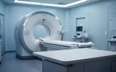 Ein moderner, steriler Untersuchungsraum in einer Klinik mit medizinischer Diagnoseausrüstung im Hintergrund. - Foto: über boerse-global.de