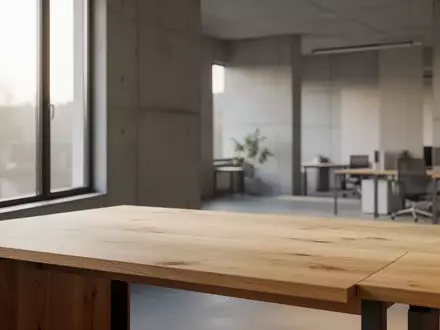 Ein minimalistischer, leerer Schreibtisch in einem modernen Büro mit hellem Tageslicht, das eine Atmosphäre der strategischen Planung vermittelt. - Foto: über boerse-global.de