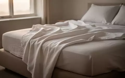 Minimalistisch eingerichtetes Schlafzimmer mit hochwertiger, atmungsaktiver Bettwäsche in weichem Tageslicht. - Foto: über boerse-global.de