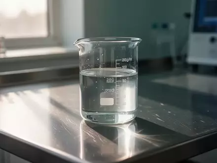 Ein steriles Laborumfeld mit einem Glasbecher auf einer Edelstahloberfläche bei weichem Tageslicht. - Foto: über boerse-global.de
