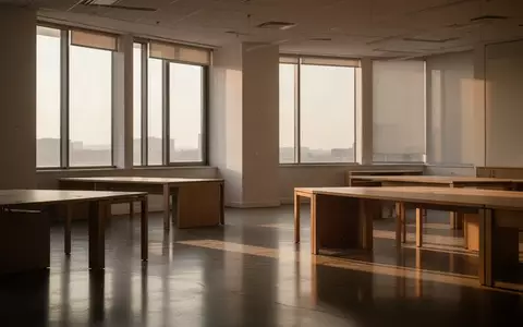 Ein leerer, minimalistischer Büroraum mit ruhigem, natürlichem Licht und leeren Schreibtischen. - Foto: über boerse-global.de