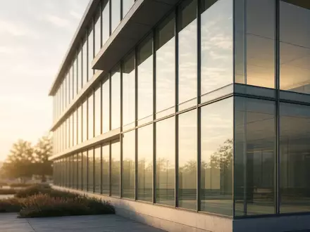 Moderne Glasfassade eines Bürogebäudes in der Abendsonne. - Foto: über boerse-global.de