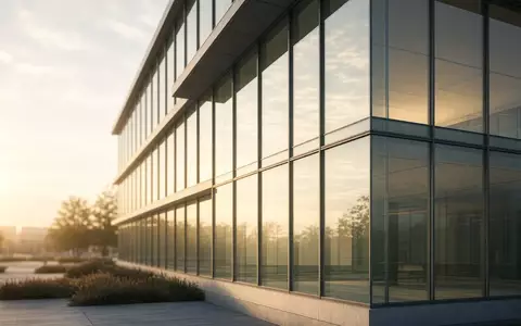 Moderne Glasfassade eines Bürogebäudes in der Abendsonne. - Foto: über boerse-global.de