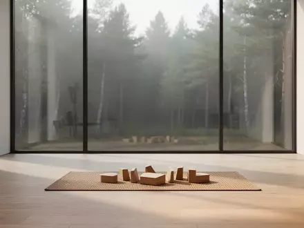 Ein heller, minimalistischer Raum für Physiotherapie mit Holzboden und Blick ins Grüne, der eine ruhige Atmosphäre vermittelt. - Foto: über boerse-global.de