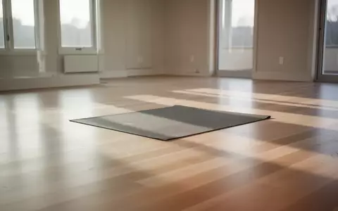 Ein minimalistischer, heller Trainingsraum mit einem ausgerollten Yogamatten-Bereich auf einem Holzboden. - Foto: über boerse-global.de