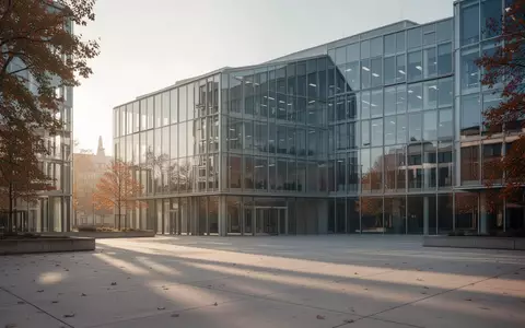 Ein modernes Bürogebäude aus Glas und Stahl bei klarem Morgenlicht in einer ruhigen, menschenleeren Umgebung. - Foto: über boerse-global.de