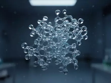 Abstrakte Darstellung komplexer molekularer Protein-Strukturen in einer wissenschaftlichen Laborumgebung. - Foto: über boerse-global.de