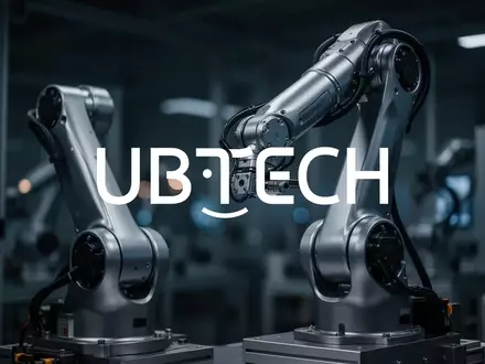 Moderner mechanischer Roboterarm in einer hochtechnisierten Industrieumgebung mit atmosphärischer Beleuchtung. - Foto: über boerse-global.de