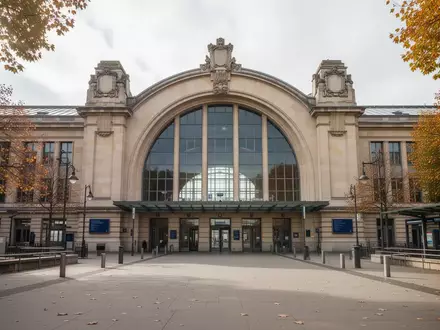 Die Architektur des Bremer Hauptbahnhofs bei Tageslicht mit weitläufigen Vorplatzflächen und sauberer Fassade. - Foto: über boerse-global.de