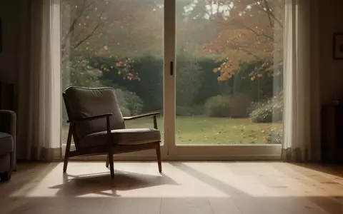 Ein ruhiges, sonnendurchflutetes Wohnzimmer mit einem leeren Sessel vor einem Fenster mit Blick in einen Garten. - Foto: ĂĽber boerse-global.de