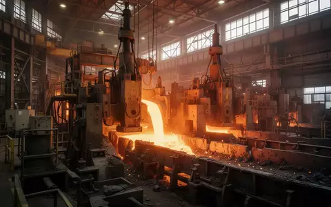 Ein modernes Stahlwerk mit glühendem Metall und industriellen Produktionsanlagen. - Foto: über boerse-global.de