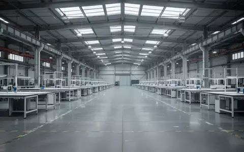 Eine leere, weitläufige Industriehalle mit poliertem Betonboden und natürlichem Lichteinfall durch Oberlichter. - Foto: über boerse-global.de