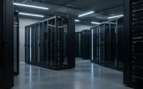 Modernes Rechenzentrum mit serverracks in kühler blauer Beleuchtung. - Foto: über boerse-global.de