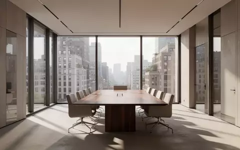 Ein moderner, heller Konferenzraum mit bodentiefen Fenstern und Blick auf eine ruhige Stadtlandschaft. - Foto: über boerse-global.de