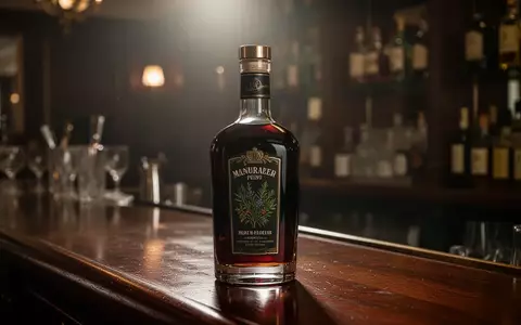 Eine Flasche Kräuterlikör auf einem hölzernen Bartresen in einer gedimmten, eleganten Bar. - Foto: über boerse-global.de