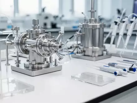 Ein sauberer, klinischer Labortisch mit wissenschaftlichen Präzisionsgeräten zur Materialforschung in einer hellen Umgebung. - Foto: über boerse-global.de