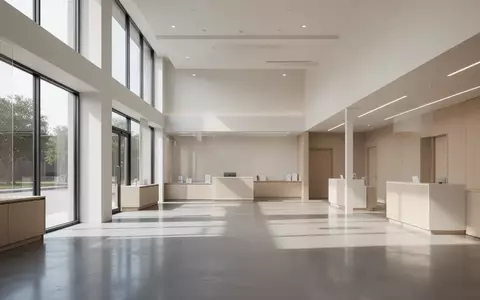 Ein heller, minimalistischer Innenraum einer modernen Ladenfläche mit polierten Betonböden und natürlichem Licht. - Foto: über boerse-global.de