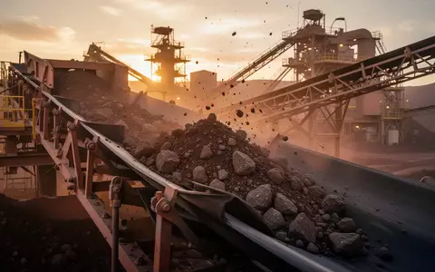 Ein modernes Kupferbergwerk bei Sonnenuntergang mit einem Förderband, das Erzkonzentrat transportiert. - Foto: über boerse-global.de