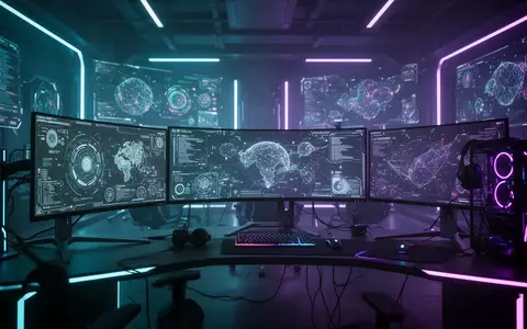 Abstrakte Darstellung einer futuristischen digitalen Spielwelt mit atmosphärischer Beleuchtung. - Foto: über boerse-global.de