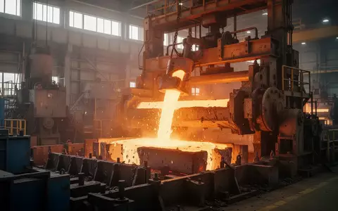 Glühendes Metall in einer modernen Stahlfabrik während des Produktionsprozesses. - Foto: über boerse-global.de