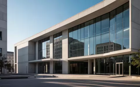 Modernes Verwaltungsgebäude mit klaren architektonischen Linien und Glasfassaden vor einem klaren blauen Himmel. - Foto: über boerse-global.de