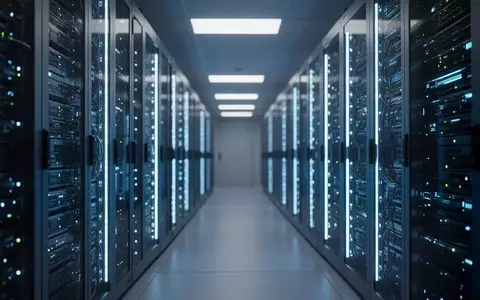 Moderne Serveranlage in einem Rechenzentrum mit blau leuchtenden LED-Anzeigen. - Foto: über boerse-global.de