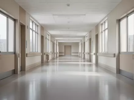 Ein leerer, modern gestalteter Krankenhausflur mit neutralen Farben und natürlichem Lichteinfall. - Foto: über boerse-global.de