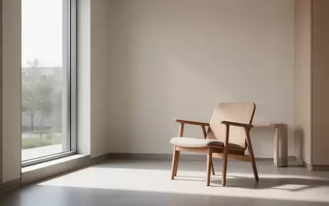Ein minimalistischer, heller Warteraum mit einem einzelnen Holzstuhl in einem modernen Gebäude. - Foto: über boerse-global.de