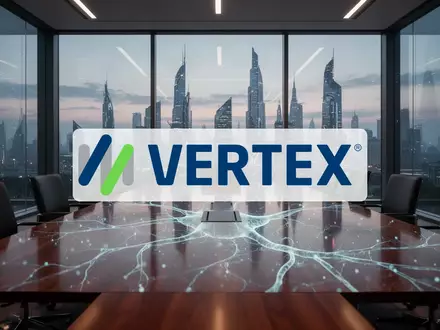 Abstrakte Darstellung eines modernen Konferenzraums mit digitalen Netzwerkelementen als Symbol für technologische Innovation. - Foto: über boerse-global.de
