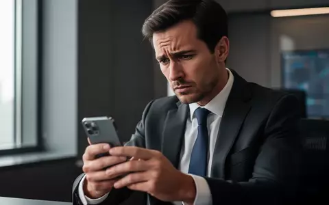 Ein besorgter Investor schaut in einem modernen Büro auf sein Smartphone. - Foto: über boerse-global.de